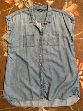 Indigo Chambray Cotton Tunic